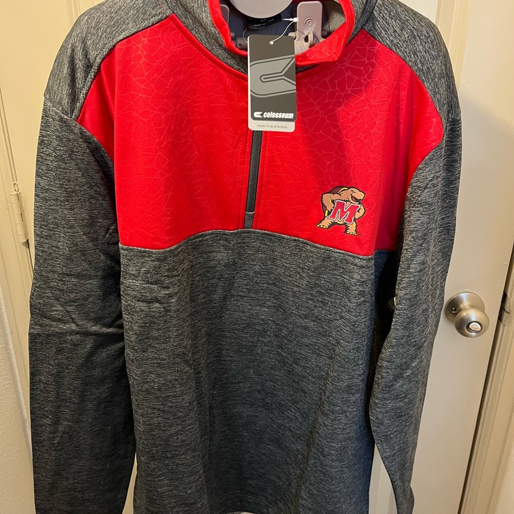 Colosseum Men's Maryland Terrapins Olympus 1/4 Zip Pullover (XL)